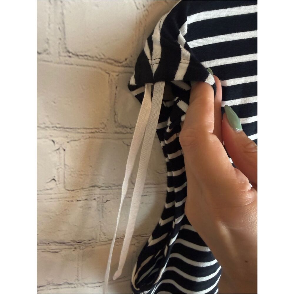 Lauren Ralph Lauren Black & White Striped Sleeveless Polo Top XL - Picture 8 of 9